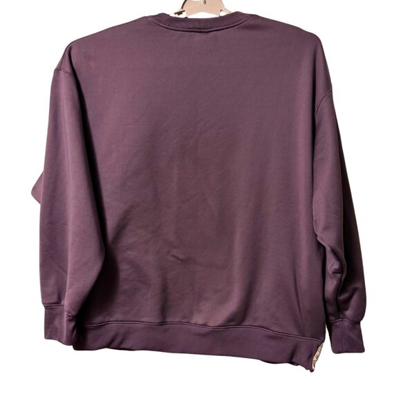 Nike Therma-FIT Purple Crewneck Sweatshirt with Side Zip Logo Detail Size Large - Picture 3 of 5